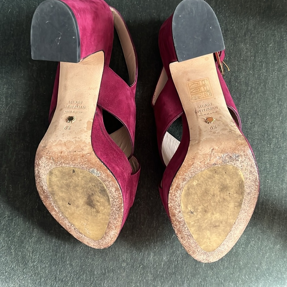 Stuart Weitzman Jerry Suede Platform Slingback Cr… - image 6